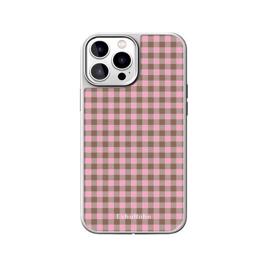 Pink & Brown Striped iPhone Case